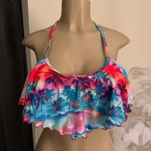 Colorful Palm Trees Bikini Top